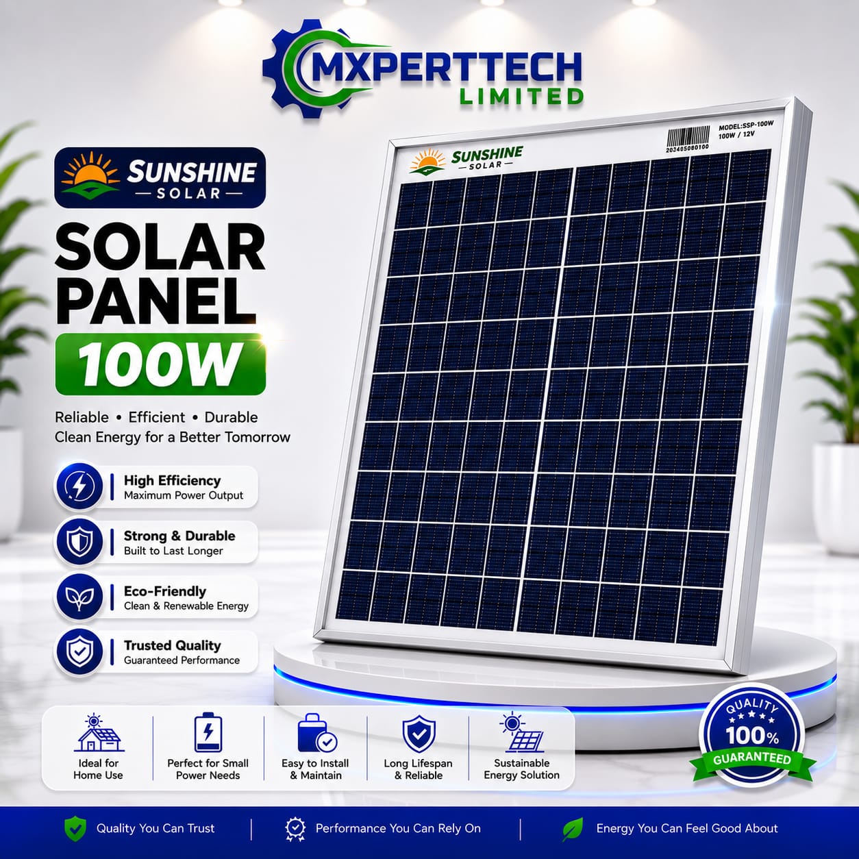Sunshine Solar Panel 100W