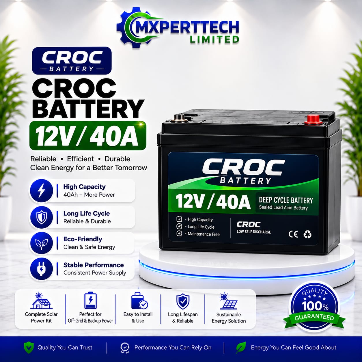 CROC Battery 12V/40A