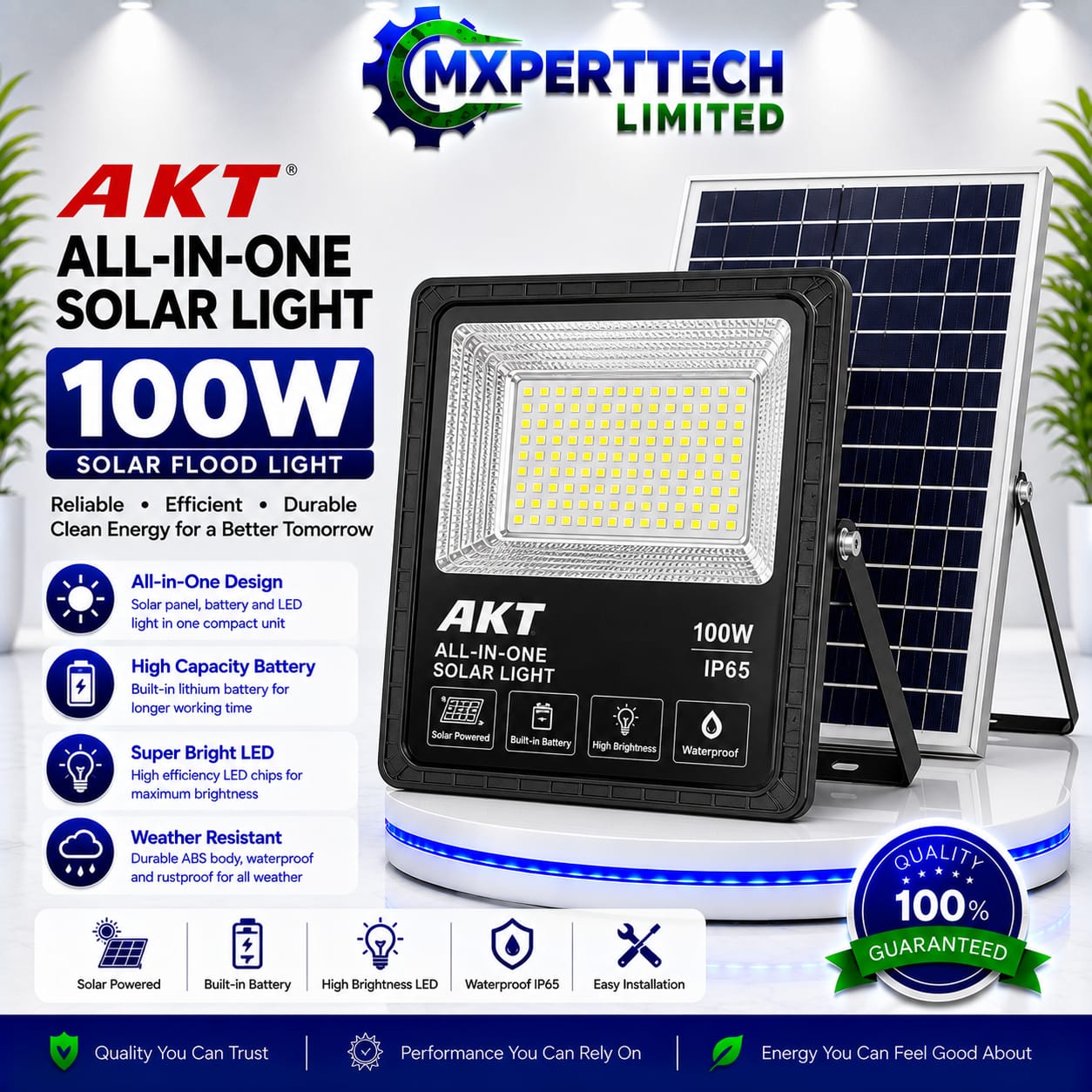 AKT All-in-One Solar Light 100W